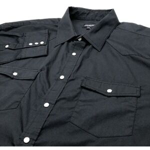 Gioberti Western Shirt Men 4XL Black Pearl Snap Pockets Long Sleeve Cowboy Rodeo